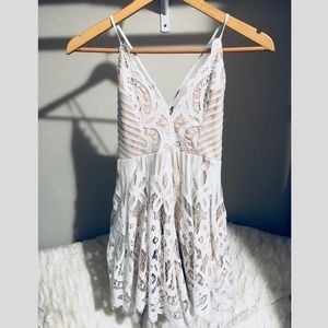 White lace corset romper